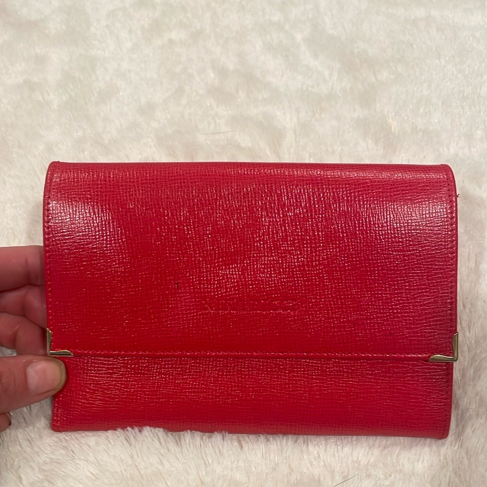 Nina Ricci Bifold Wallet Pink Pebbled Leather